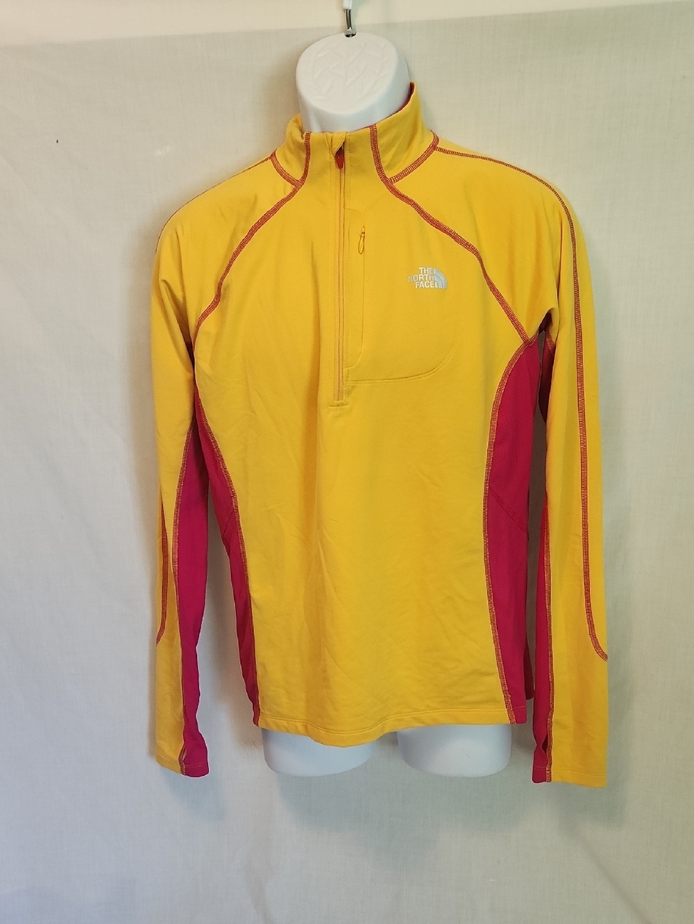 The North Face Yellow & Fuchsia Half-Zip Pullover Top